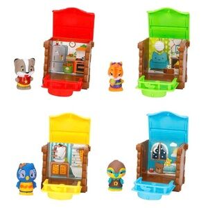 4 Timber Tots Mini Houses PawPaw TwitTwit Nutnut ChipChip Family Figures